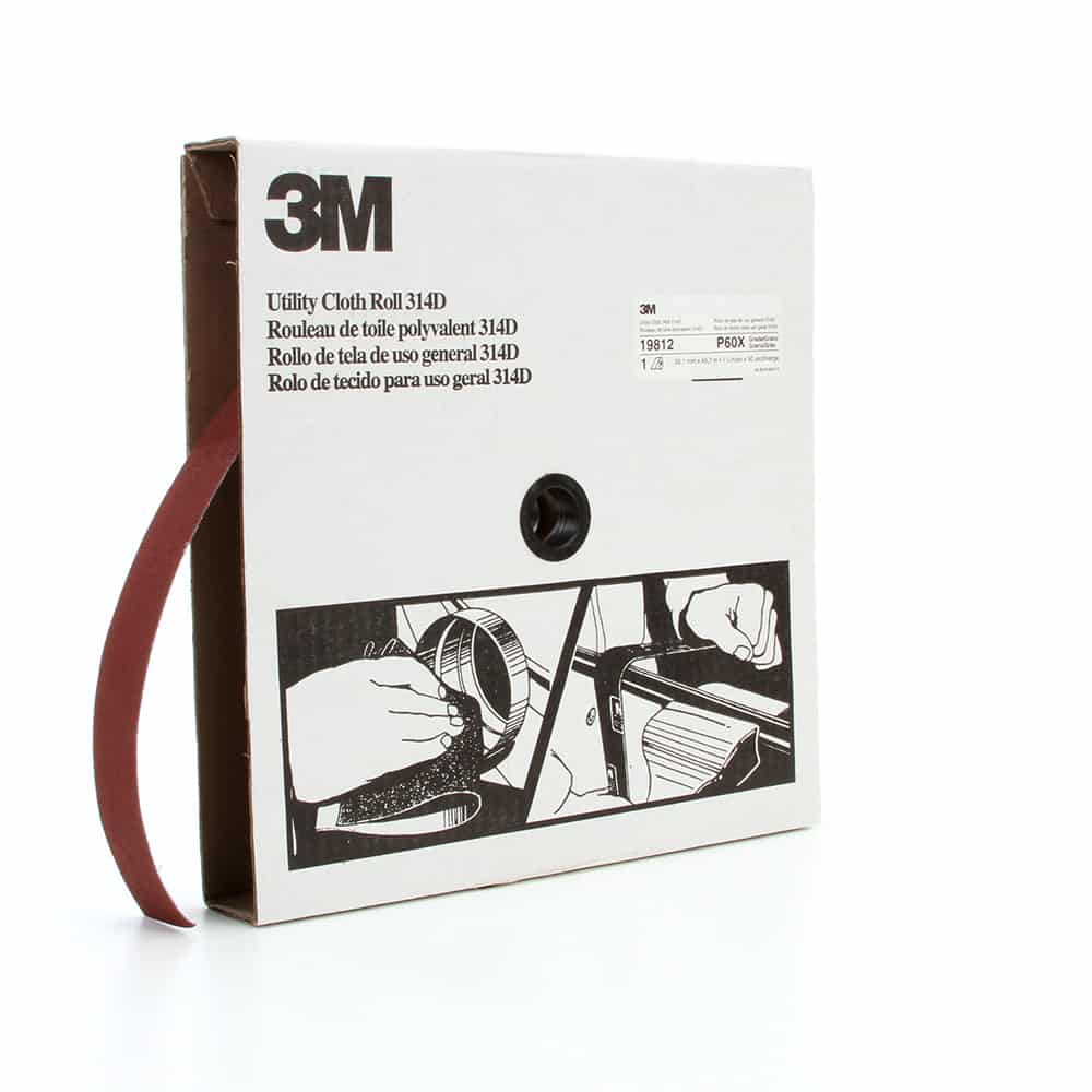 3M 19809, Utility Cloth Roll 314D, P120 J-weight, 1-1/2 in x 50 yd, 7000118529