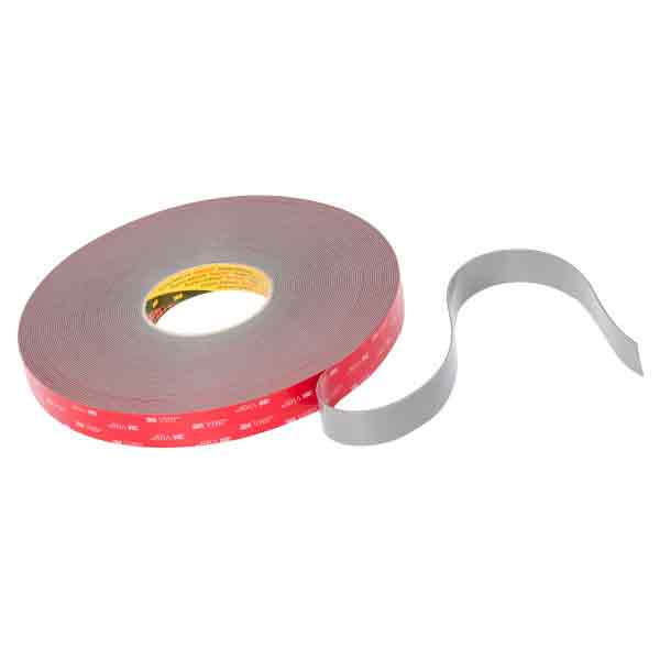 3M 14296, VHB Tape GPH 060GF, Gray, 1 in x 36 yd, 25 mil, Film Liner, 9 rolls per case, 7100169471