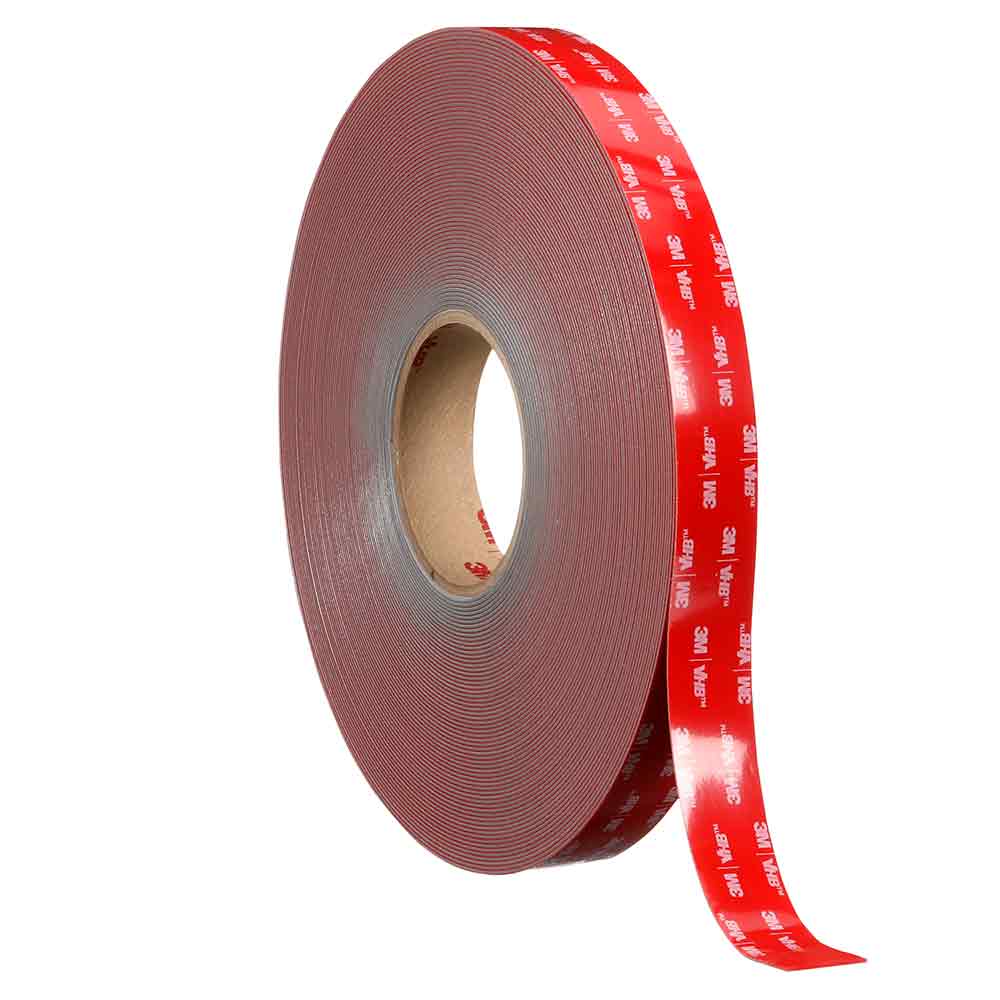 3M 00254, VHB Tape RP+110GF, Gray, 1/2 in x 36 yd, 45 mil, Film Liner, 18 Rolls/Case, 7100273398