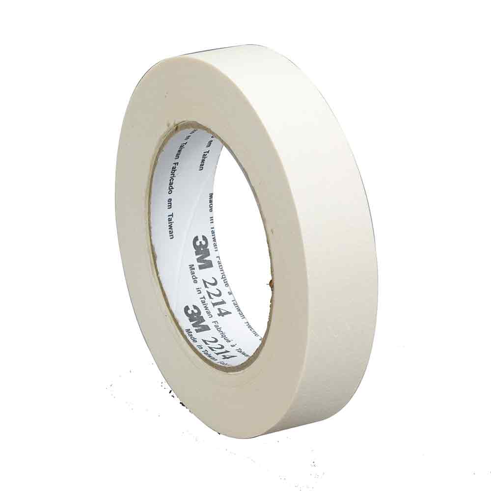 3M 53606, Paper Masking Tape 2214, Tan, 36 mm x 50 m, 5.4 mil, 24 Rolls/Case, 7100245637