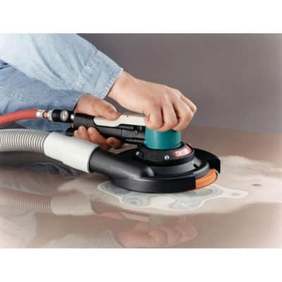 Dynabrade 58446 8" Dia. Two-Hand Gear-Driven Sander, Central Vacuum, .45 HP, 900 RPM, PSA_1