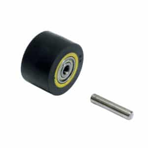 Dynabrade 11084 Contact Wheel Ass'y, 3/4" Dia. x 1/2" W x 3/8" I.D., Crown Face, 70 Duro Rubber