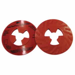 3M 81732, Disc Pad Face Plate Ribbed, Extra Hard, Red, 5 in, 7000120517
