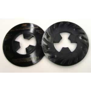 3M 81733, Disc Pad Face Plate Ribbed, 5 in Hard Black, 7000120518