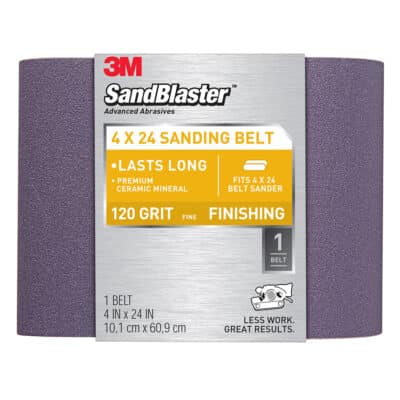 3M 09191, SandBlaster Sanding Belts 9191SB-ES 120 grit 3 in x 21 in, 7010383389