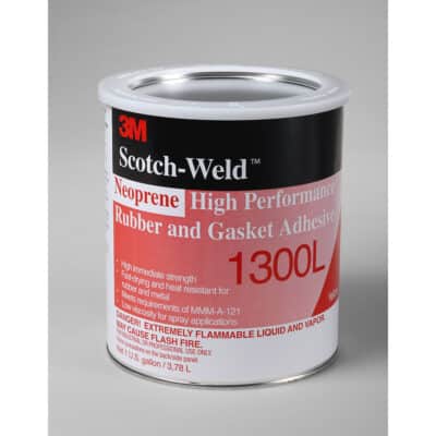3M 19931, Neoprene High Performance Rubber and Gasket Adhesive 1300L, Yellow, 1 Gallon Can, 7000000807, 4/case