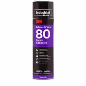 3M 82618, Rubber and Vinyl Spray Adhesive 80, Yellow, 24 fl oz Can (Net Wt 19 oz), 7000028604, 6/Case