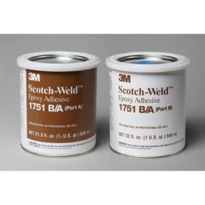 3M 20103, Scotch-Weld Epoxy Adhesive 1751, Gray, Part B/A, 1 Quart Kit, 7000046337, 6/case