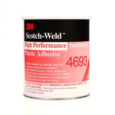 3M 83760, High Performance Industrial Plastic Adhesive 4693, Light Amber, 1 Gallon Can, 7000046575, 4/case