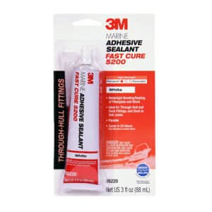 3M 05220, Marine Adhesive Sealant 5200FC Fast Cure, White, 3 oz Tube, 7000120490, 6/Case
