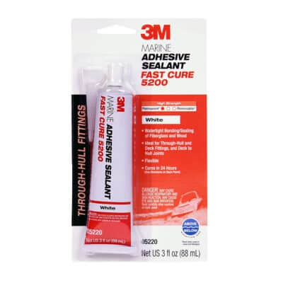 3M 05220, Marine Adhesive Sealant 5200FC Fast Cure, White, 3 oz Tube, 7000120490, 6/Case