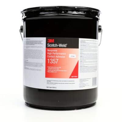 3M 64963, Neoprene High Performance Contact Adhesive 1357, Light Yellow, 5 Gallon Pour Spout Drum (Pail), 7000121206