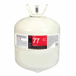 3M 25776, Super 77 Multipurpose Cylinder Spray Adhesive, Clear, Large Cylinder (Net Wt 29.3 lb), 7000144617