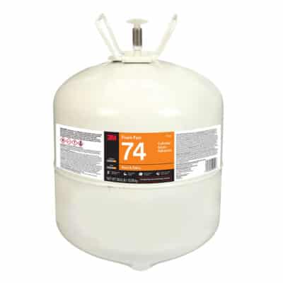 3M 49919, Foam Fast 74 Cylinder Spray Adhesive, Clear, Large Cylinder (Net Wt 28.8 lb), 7010330393