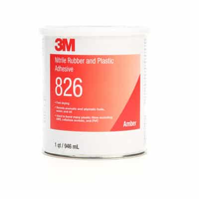 3M 19707, Nitrile Plastic Adhesive 826, Amber, 1 Quart Can, 7100000394, 12/case