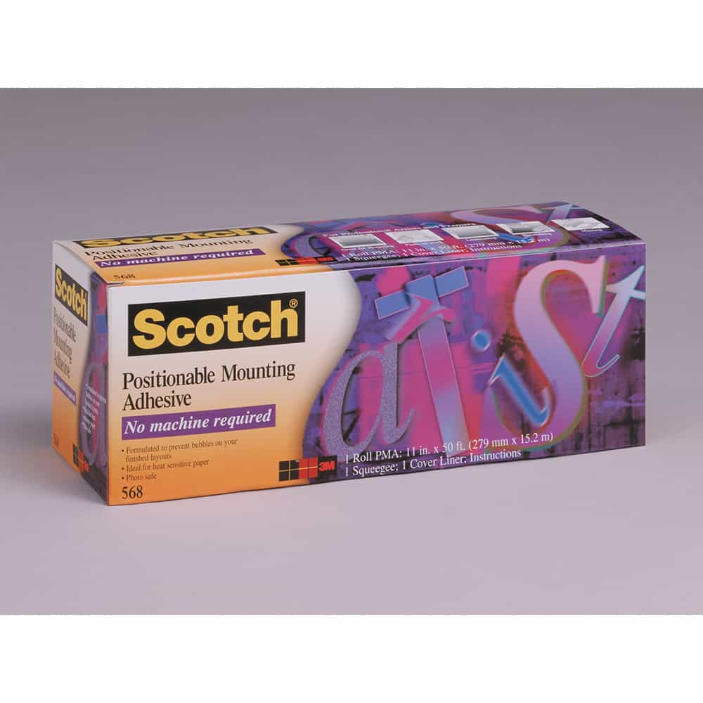 3M 16568, Positionable Mounting Adhesive 568, 24 in x 50 ft, 7100001969