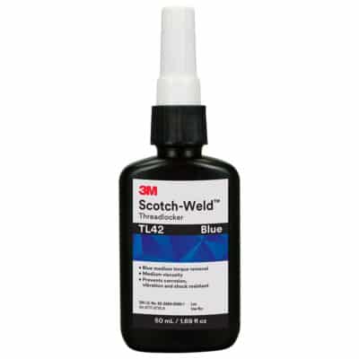 3M 62606, Scotch-Weld Threadlocker TL42, Blue, 50 mL Bottle, 7100039193, 10/case
