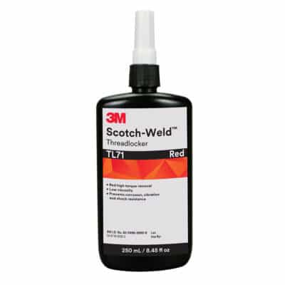 3M 62614, Scotch-Weld Threadlocker TL71, Red, 250 mL Bottle, 7100039230, 2/case