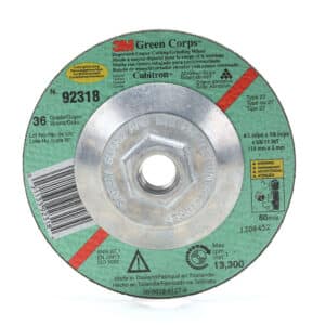 3M 92317, Green Corps Cutting/Grinding Wheel, T27, 7 in x 1/8 in x 7/8, 36, 7000118489, 20 per case