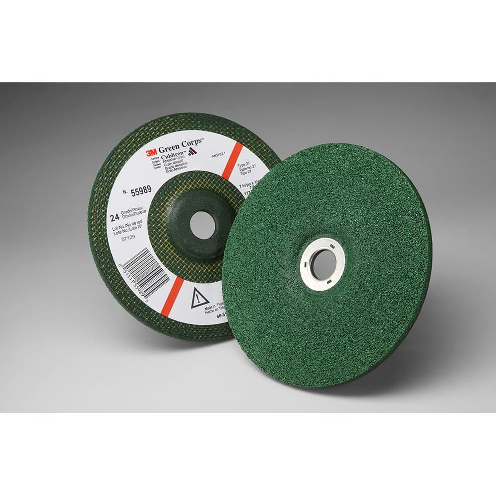 3M 55989, Green Corps Depressed Center Wheel, 24 7 in x 1/4 in x 7/8 in, 7000120224, 20 per case