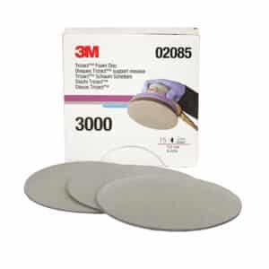 3M 02085, Trizact Hookit Foam Disc, 6 in, P3000, 7100045388, 15 discs per carton, 4 cartons per case