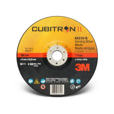 3M 64314, Cubitron II Depressed Center Grinding Wheel, T27, 6 in x 1/4 in x 7/8 in, 7100094061, 20 per case