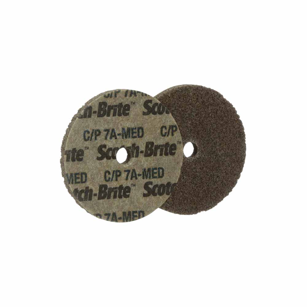 3M 03728, Scotch-Brite Cut and Polish Unitized Wheel, CP-UW, 7A Medium, 3 in x 1/4 in x 1/4 in, 7000045847