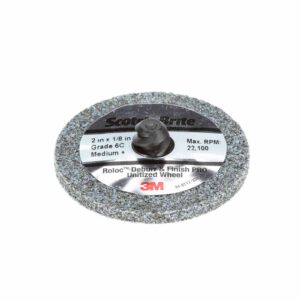 3M 77159, Scotch-Brite Roloc Deburr and Finish PRO TR Unitized Wheel, 3 in x 1/8 in x NH 4C MED+, 7010300983