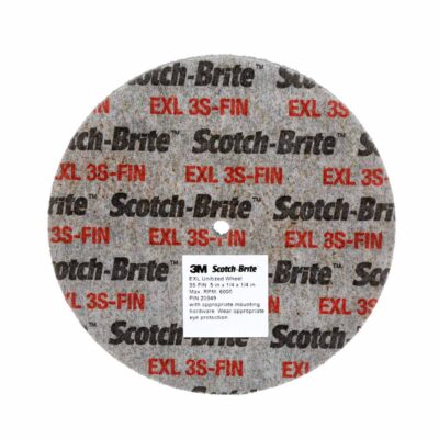 3M 24326, Scotch-Brite EXL Unitized Wheel, XL-UW, 3S Fine, 3 in x 1/4 in x 1/4 in, SPR 20887A, 7100031086