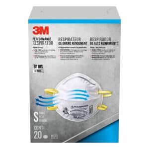 3M 91756, Performance Paint Prep Respirator N95 Particulate, 8110SP20-DC, Size Small, 7100159321