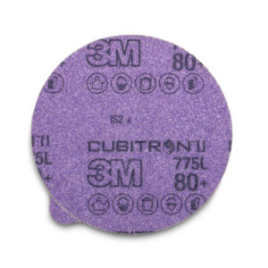 3M 86804, Cubitron II Stikit Film Disc 775L, 80+, 6 in x NH, Linered w/Tab, Die 600Z, 7100045866
