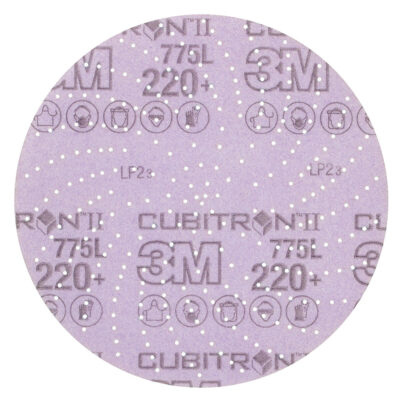 3M 64271, Cubitron II Hookit Clean Sanding Film Disc 775L, 220+, 6 in, Die 600LG, 7100064271