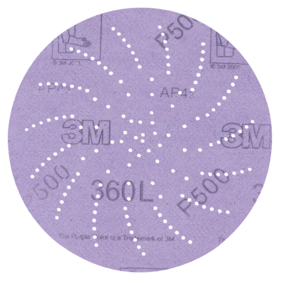 3M 20803, Hookit Clean Sanding Disc 360L, 6 in P500, 7100077624