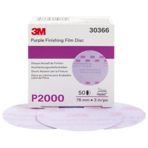 3M 30366, Hookit Purple Finishing Film Abrasive Disc, 260L, 3 in, P2000, 7100122772