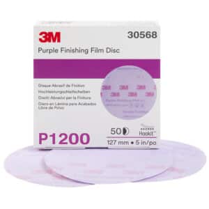 3M 30568, Hookit Purple Finishing Film Abrasive Disc 260L, 5 in, P1200, 7100122805