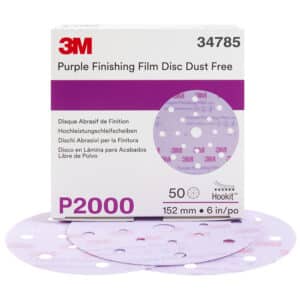 3M 34785, Hookit Finishing Film Disc Dust-Free, 6 in, 17 Hole, P2000, 7100123057