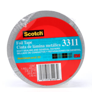 3M 85493, Scotch Foil Tape 3311, Silver, 2 in x 50 yd, 3.6 mil, 7000049174