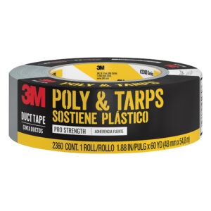 3M 25480, Poly & Tarps Duct Tape 2360-C, 1.88 in x 60 yd (48.0 mm x 54.8 m), 7000122561