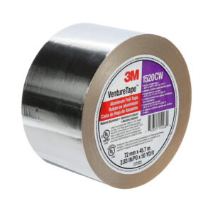 3M 15203, Venture Tape Aluminum Foil Tape 1520CW, Silver, 72 mm x 45.7 m, 3.2 mil, 7100043713