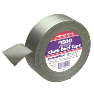 3M 50004, Venture Tape Cloth Duct Tape 1500, Silver, 48 mm x 55 m (1.88 in x 60.1 yd), 7100043836