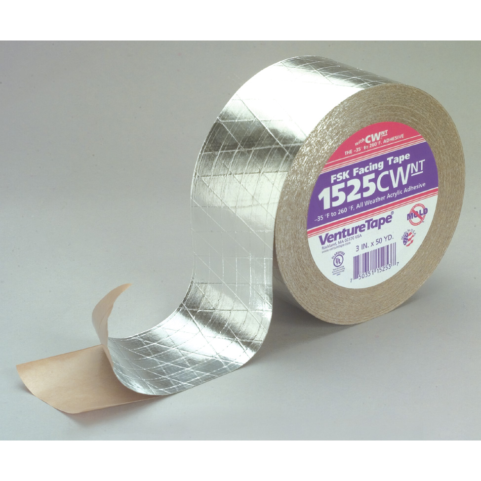 3M Aluminum Foil Tape 3380, Silver, 72 mm x 45 M, 3.25 Mil