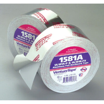 3M 15813, Venture Tape UL181A-P Aluminum Foil Tape 1581A, Silver, 72 mm x 55 m, 2 mil, 7100043929