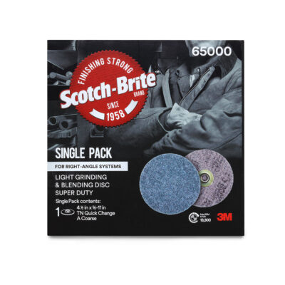 3M 65000, Scotch-Brite Light Grinding and Blending Disc, TN Quick Change, 4-1/2 in x NH, Super Duty, A CRS, Single Pack, 7100094441