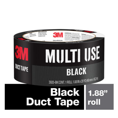 3M 98008, Duct Tape Black 3920-BK, 1.88 in x 20 yd (48 mm x 18,2 m), 7100107426