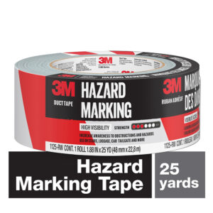 3M 08072, Hazard Marking Duct Tape Red/White 1125-RW, 1.88 in x 25 yd (48 mm x 22.8 m), 7100141147