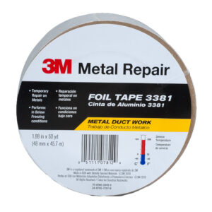 3M 07812, Aluminum Foil Tape 3381, Silver, 1.88 in x 50 yd, 2.8 mil, 7100141702