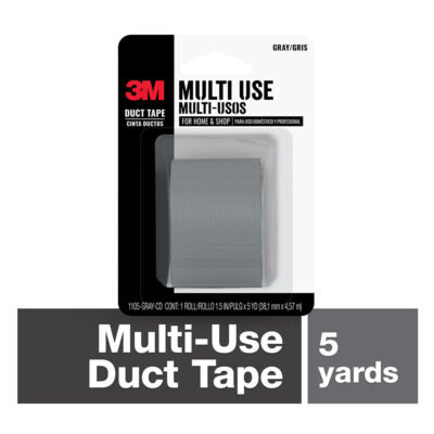 3M 81078, Gray Duct Tape, 1105--GRAY-CD, 1.5 in x 5 yd (38.1mm x 4.57m), 7100145002