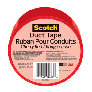 3M 91477, Scotch Duct Tape 920-RED-C, 1.88 in x 20 yd (48 mm x 18,2 m), Red, 7100166639