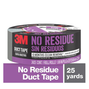 3M 98154, No Residue Duct Tape 2425, 1.88 in x 25 yd (48 mm x 22.8 m), 7100185155