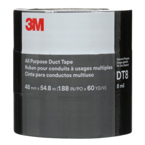 3M 53588, All Purpose Duct Tape DT8, Black, 48 mm x 54.8 m, 8 mil, 7100253082